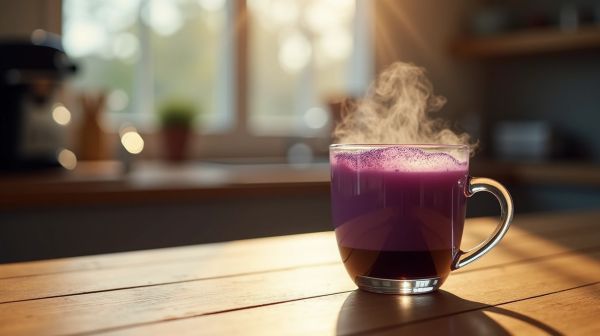 Comment préparer un latté violet maison en trois minutes